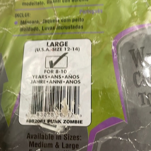 Punk Zombie Child Large Costume - Picture 3 of 6